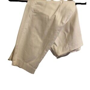 Talbots Cropped Pants Women's Size 4 Side Zip Button Cotton Blend white